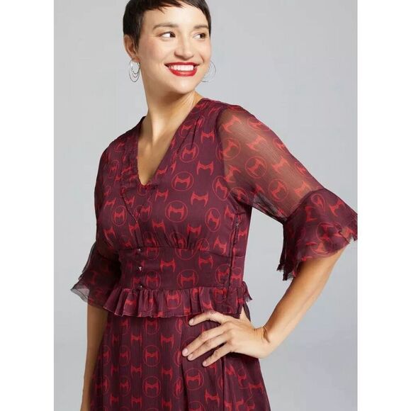 Marvel Scarlet Witch Crowns Allover Print Dress Size Small Nwt - Picture 3 of 8